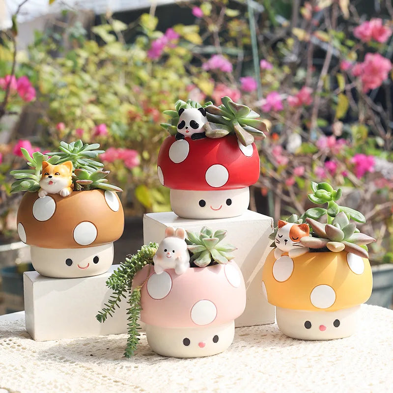 Kawaii Mushroom Succulents Plant Pots