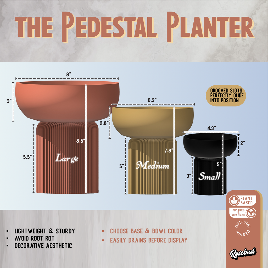 Modern Pedestal Plant Pot, Two-Piece
