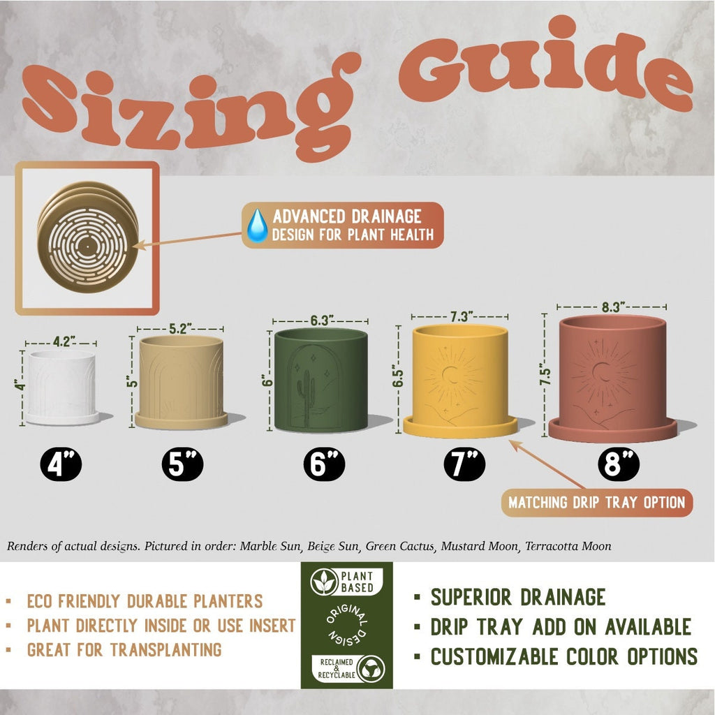 Ribbed Bubble Plant Pot With Drainage and Saucer