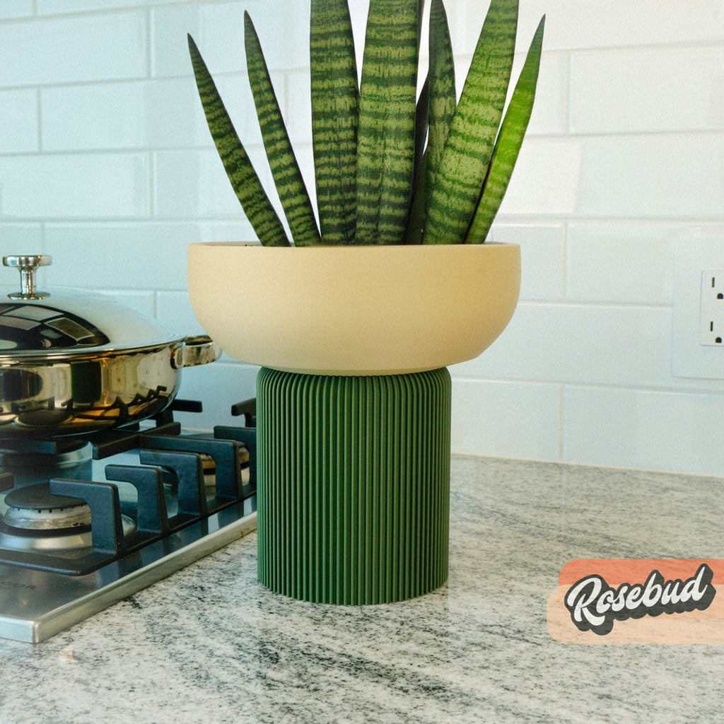 Modern Pedestal Plant Pot, Two-Piece